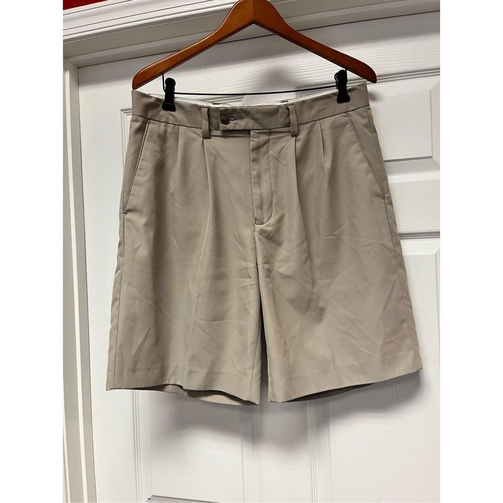 Alan Flusser Tan Pleated Front Shorts sz 35